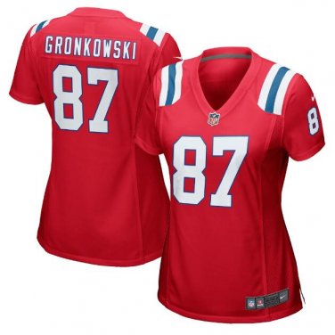 Rob Gronkowski #87 New England Patriots Game Player Jersey Women's Red Size S