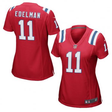 Julian Edelman #11 New England Patriots Game Player Jersey Women's Red Size XL