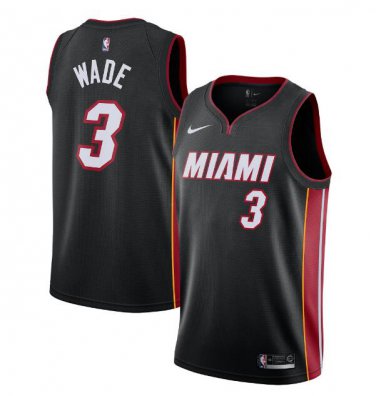 Dwyane Wade #3 Miami Heat Swingman Men's Jersey Black Size L