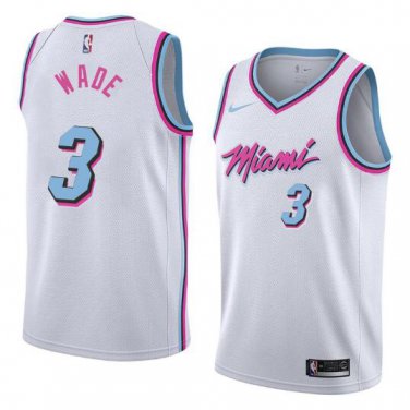 Dwyane Wade #3 Miami Heat City Edition Swingman Men's Jersey White Size L