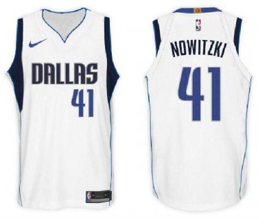 Dirk Nowitzki #41 Dallas Mavericks Swingman Men's Jersey White Size S