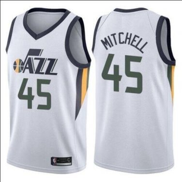 Donovan Mitchell #45 Utah Jazz Swingman Men's Jersey White Size XL