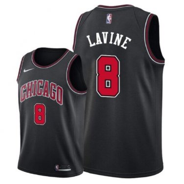 Zach LaVine #8 Chicago Bulls Swingman Men's Jersey Black Size L