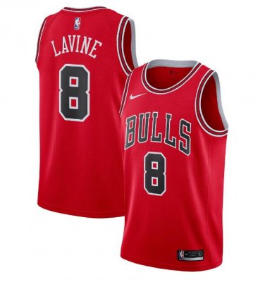 Zach LaVine #8 Chicago Bulls Swingman Men's Jersey Red Size S