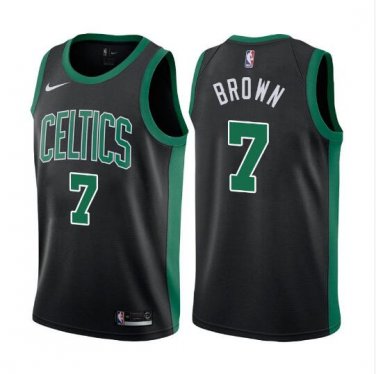Jaylen Brown #7 Boston Celtics Swingman Men's Jersey Black Size XXL