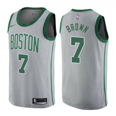 Jaylen Brown #7 Boston Celtics City Edition Men's Jersey Gray Size S