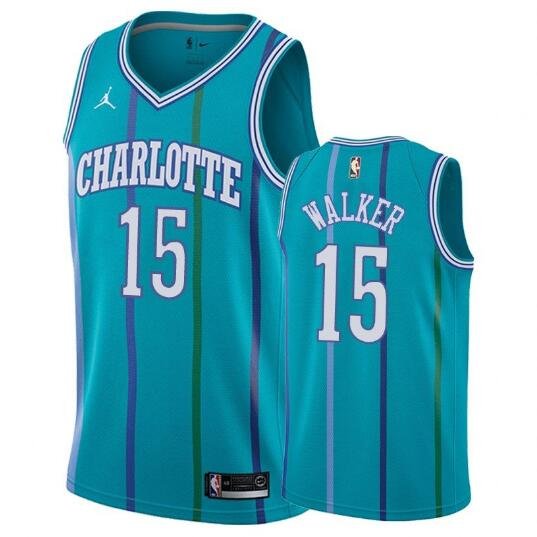 Kemba Walker 15 Charlotte Hornets Classic Men S Jersey Teal Size M