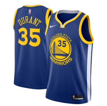 Kevin Durant #35 Golden State Warriors Swingman Men's Jersey Blue Size L