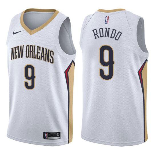 Rajon Rondo #9 New Orleans Pelicans Swingman Men's Jersey White ...