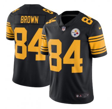 Antonio Brown #84 Pittsburgh Steelers Rush Limited Player Jersey Men's Black Size XXXL