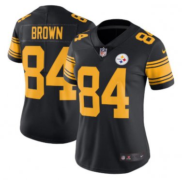 Antonio Brown #84 Pittsburgh Steelers Rush Limited Player Jersey Women's Black Size S