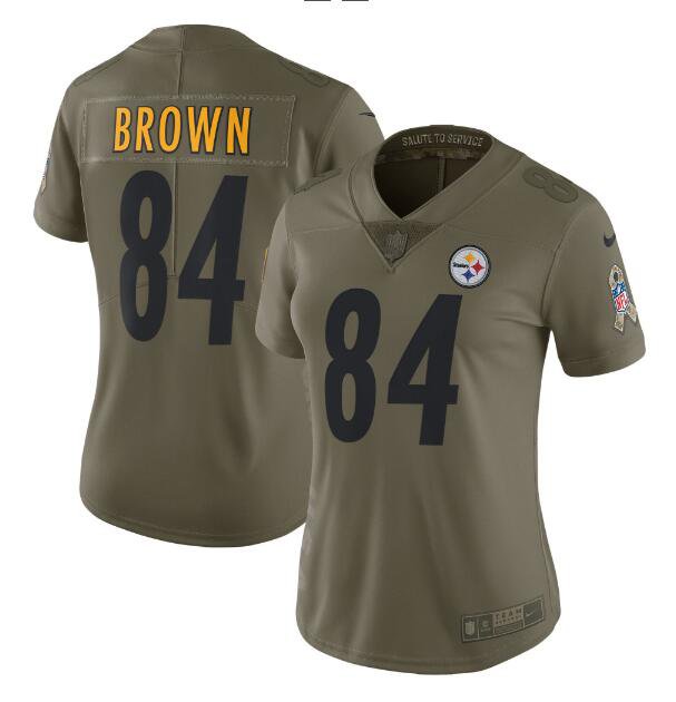 Antonio Brown #84 Pittsburgh Steelers Limited Player Jersey Women's ...