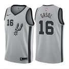 Pau Gasol #16 San Antonio Spurs Statement Stitched Men's Jersey Silver