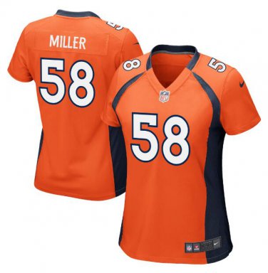 Von Miller #58 Denver Broncos Game Player Jersey Women's Orange