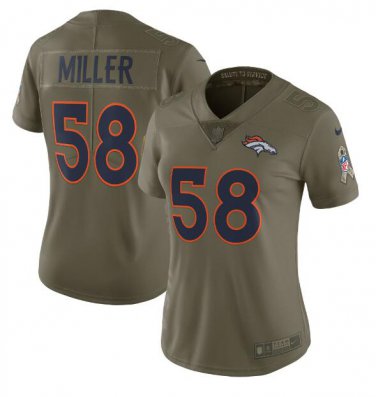 Von Miller #58 Denver Broncos Limited Player Jersey Women's Olive