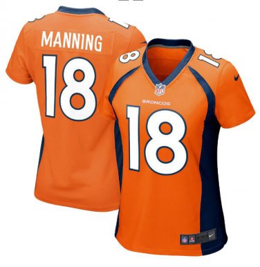 Peyton Manning #18 Denver Broncos Game Player Jersey Women's Orange