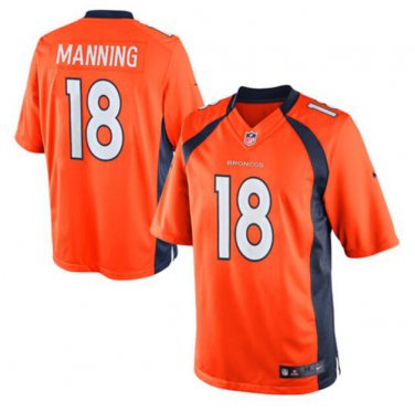 Peyton Manning #18 Denver Broncos Limited Player Jersey Youth Orange