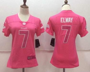 John Elway #7 Denver Broncos Limited Player Jersey Women's Pink
