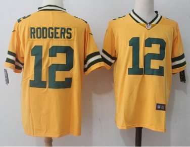 Aaron Rodgers #12 Green Bay Packers Limited Player Jersey Men's Yellow