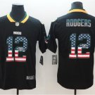 Aaron Rodgers #12 Green Bay Packers Limited Player Jersey Men's Black National Flag
