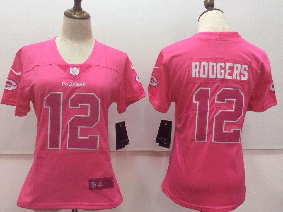 Aaron Rodgers #12 Green Bay Packers Limited Player Jersey Women's Pink