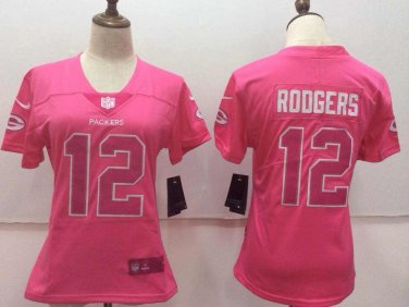 Aaron Rodgers #12 Green Bay Packers Limited Player Jersey Women's Pink