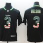 Russell Wilson #3 Seattle Seahawks Limited Player Jersey Men's Black National Flag