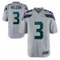 Russell Wilson #3 Seattle Seahawks Game Player Jersey Men's Gray