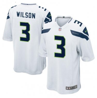 Russell Wilson #3 Seattle Seahawks Game Player Jersey Men's White