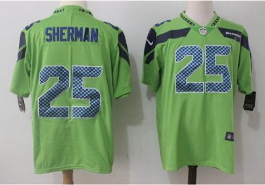Richard Sherman #25 Seattle Seahawks Limited Player Jersey Men's Neon Green
