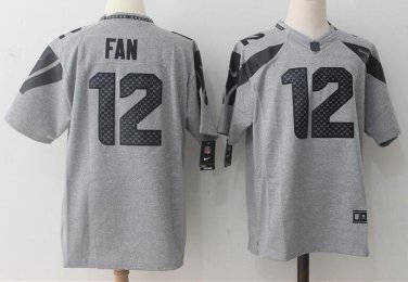 FAN #12 Seattle Seahawks Game Player Jersey Men's Gray