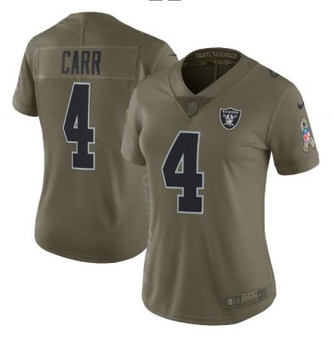 Derek Carr #4 Oakland Raiders Color Rush Limited Player Jersey Women's Olive