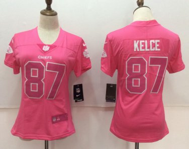 Travis Kelce #87 Kansas City Chiefs Limited Player Jersey Women's Pink