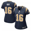 Jared Goff #16 Los Angeles Rams Game Player Jersey Women's Navy