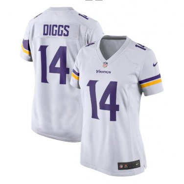 Stefon Diggs #14 Minnesota Vikings Game Player Jersey Women's White