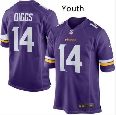 Stefon Diggs #14 Minnesota Vikings Game Player Jersey Youth Purple