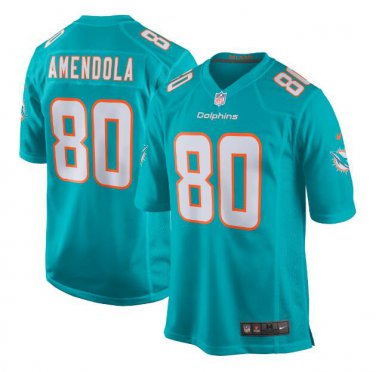 Danny Amendola #80 Miami Dolphins New 2018 Game Player Jersey Men's Aqua