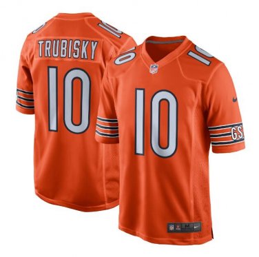 Mitchell Trubisky #10 Chicago Bears Game Player Jersey Men's Orange