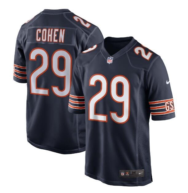 Tarik Cohen #29 Chicago Bears Game Player Jersey Men's Navy