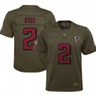 Matt Ryan #2 Atlanta Falcons Salute to Service Game Player Jersey Youth Olive