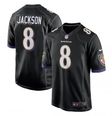 Lamar Jackson #8 Baltimore Ravens 2018 Draft Pick Game Player Jersey Men's Black