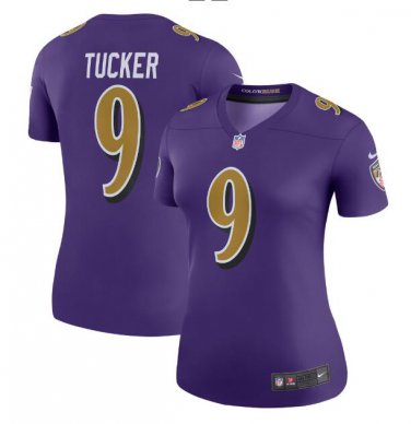 Justin Tucker #9 Baltimore Ravens Color Rush Limited Player Jersey Women's Purple