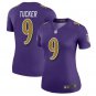 Justin Tucker #9 Baltimore Ravens Color Rush Limited Player Jersey Women's Purple