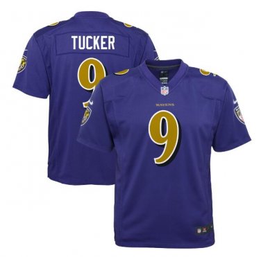Justin Tucker #9 Baltimore Ravens Color Rush Limited Player Jersey Youth Purple