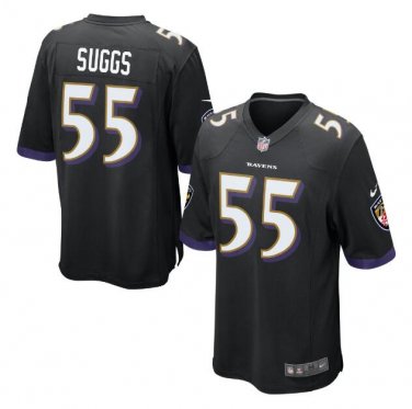 Terrell Suggs #55 Baltimore Ravens Game Player Jersey Men's Black