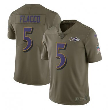 Joe Flacco #5 Baltimore Ravens Limited Player Jersey Men's Olive