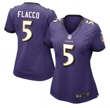 Joe Flacco #5 Baltimore Ravens Game Player Jersey Women's Purple