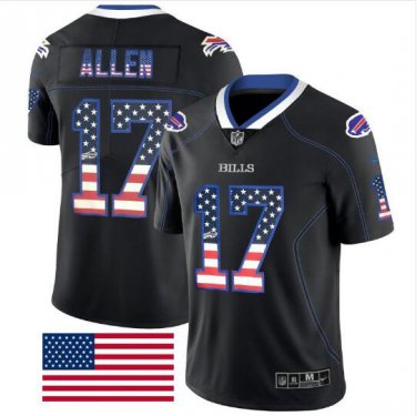 Josh Allen #17 Buffalo Bills Rush Limited Player Jersey Men's Black USA Flag Size M