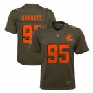 Myles Garrett #95 Cleveland Browns Salute to Service Game Player Jersey Youth Olive