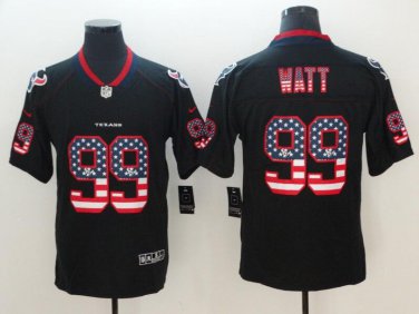 J.J. Watt #99 Houston Texans Limited Player Jersey Men's Black National Flag